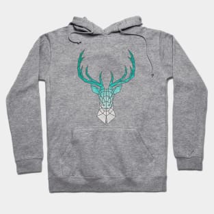 Geometric Deer Blue Hoodie